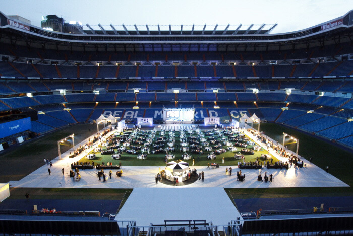Gala dinner at the Santiago Bernabeu Stadium